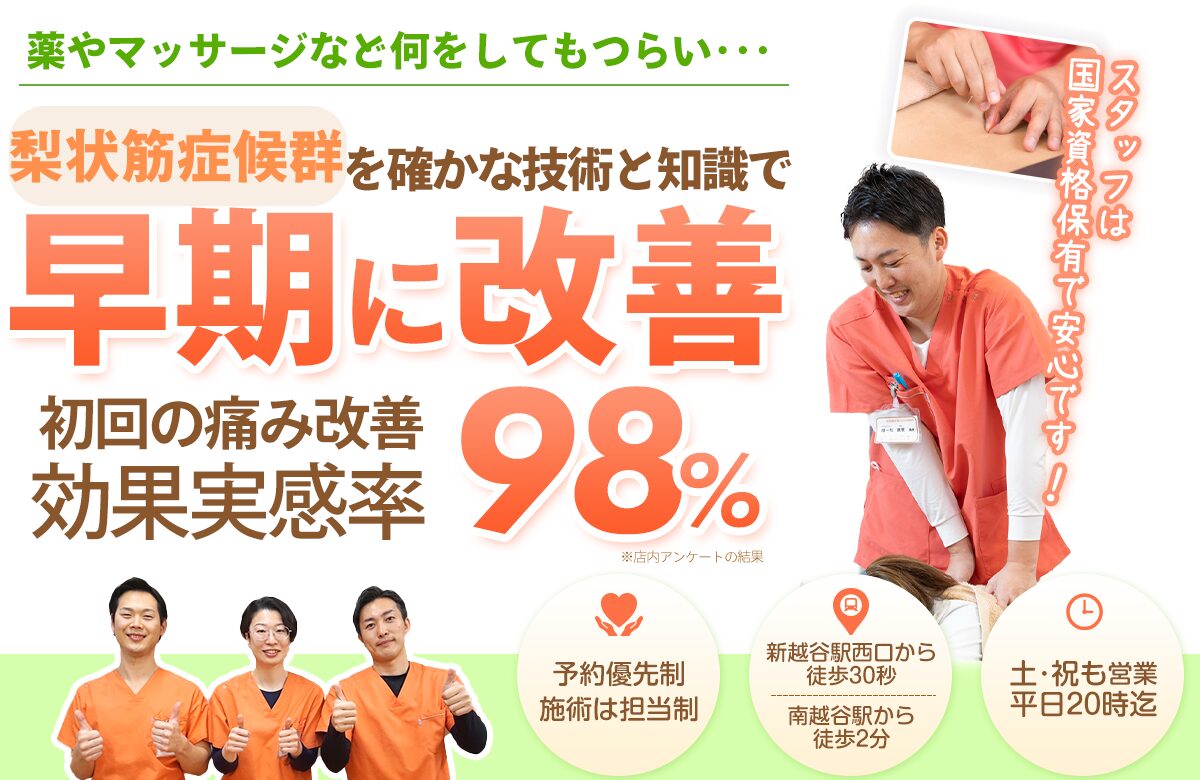 梨状筋症候群を確かな技術と知識で根本から改善