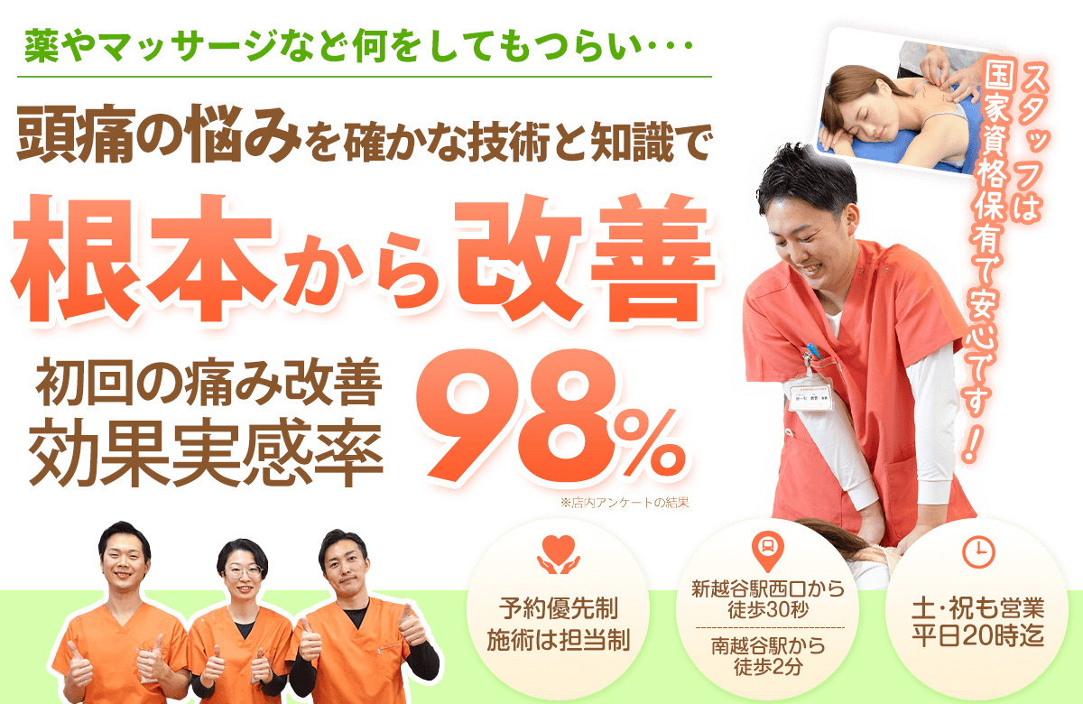 頭痛を確かな技術と知識で根本から改善
