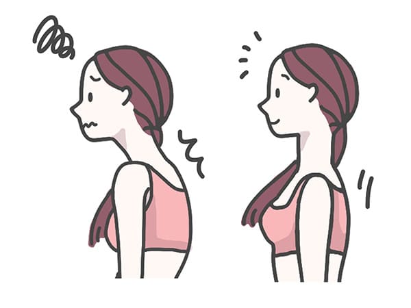 良い姿勢悪い姿勢のイラスト