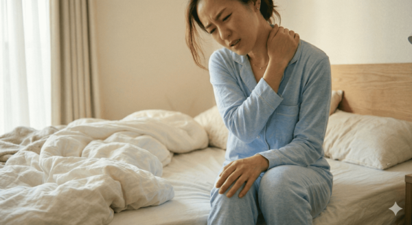 寝起きに首が痛い女性