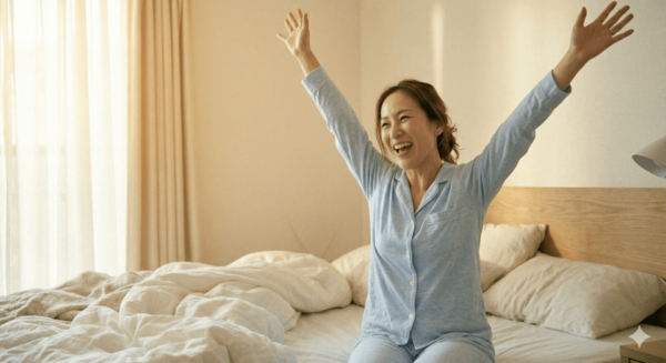 寝起き　女性